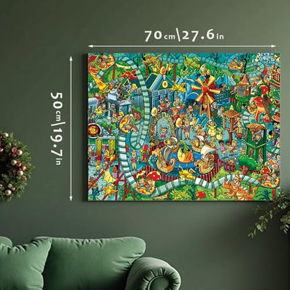 Jigsaw Puzzles for Adults, 1000 Pieces Dinosaur Park Puzzle, Cartoon Painting Challenging Puzzles for Family Activity Game Nights Gifts Fidget Stress Relief - color: Dinosaur Park