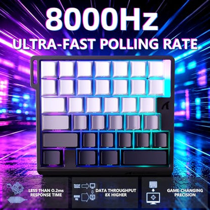 ATTACK SHARK M36 HE One-Handed Magnetic Switch Keyboard, 8000Hz Polling,Hot‑Swappable,High‑Precision 0.01mm, 36 Keys Rapid Fast Wired Keypad with RGB Backlit, C01 Ultra Led Aviator Cable-Moonlit Night - color: Moonlit Night