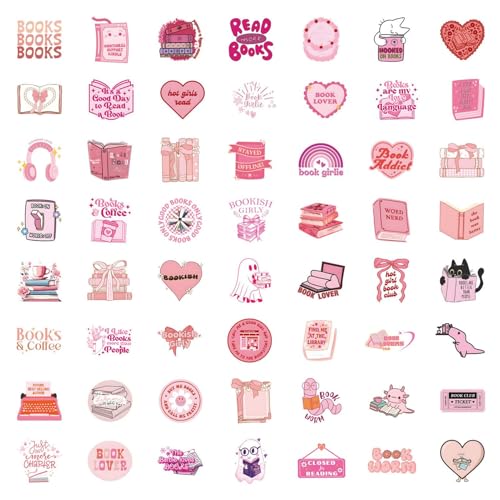 120 Book Stickers for Kin-dle, Kind-le Stickers, Book Stickers for Kind-le Adult, smutty Book Stickers, Reading Decals Scrapbook Bookish Decal, Reading Stickers Book Lover Stickers - size: Pink Bookish 120pcs
