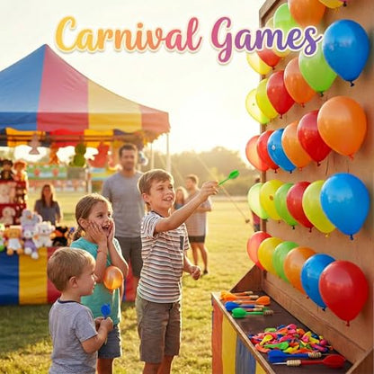 LOVESTOWN 510 PCS Dart Balloon Game Set, Carnival Games for Kids & Adults | Outdoor Party Game for Backyard, Birthdays & Family Reunions, Carnival Party Favors, Includes 500 Balloons & 10 Darts