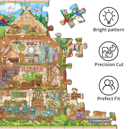 HUADADA-Witch's House-Jigsaw Puzzles for Adults 1000 Pieces, Interlock Perfectly No Dust, Impossible Difficult Hard Fun 1000 Piece Jigsaw Puzzles for Adults-1:1 Poster - color: Witch's House