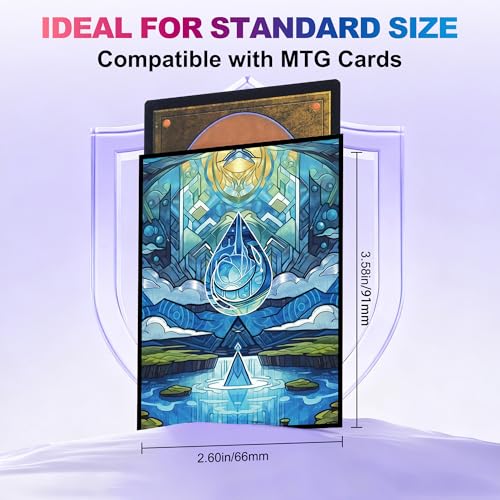 UAONO MTG Card Sleeves 100ct - Island - Art Card Sleeves Deck Protector, Clear Front & Matte Textured Back, Sleeves for Magic The Gathering, Basic Lands Series - color: Island