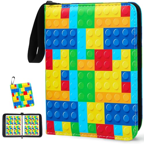 Collectible Trading Card Albums, 400 Card Holders with 50 Removable Sleeves, Portable 4 Pockets Collectible Trading Card Binder, PU Card Collection Binder for MTG, TCG, Sport Card, Game Cards - color: Building Block