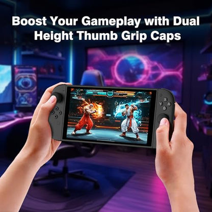 WEOTOO 8 Pack Thumb Grips Compatible with Nintendo Switch 2 (2025), Thumb Grip Caps for Switch 2, Enhanced Gaming Grip Set, Joycon Grip Button Stick Cover, Improve Control- Black - color: Black