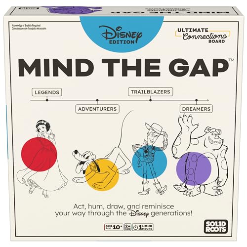 Spin Master Games Mind the Gap Disney Edition Trivia Board Game | Trivia For The Generations, Test Your Disney Knowledge Across Different Eras, For 2 or More Players, Ages 10 & Up