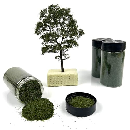 Multicolor Leaf Model - 300ml Miniature Scenery Material for Train Railway, Diorama, Car Scene & Scale Landscape Layouts (Olive Green) - color: Olive Green