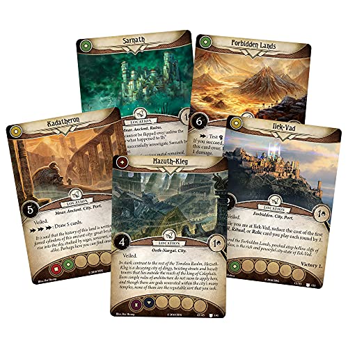 Arkham Horror The Card Game The Search for Kadath Mythos Pack - Journey Across The Dreamlands for Answers! Cooperative LCG, Ages 14+, 1-4 Players, 1-2 Hour Playtime, Made by Fantasy Flight Games - style: The Search for Kadath