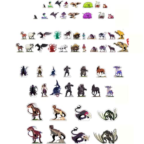 Hexers Beasts Monster and Animals DM Starter Set Flat 2D Miniatures for Tabletop Gaming Compatible with Dungeons and Dragons D&D DND Pathfinder RPG Play Mini Figures Figurines Minis for 5e Campaign