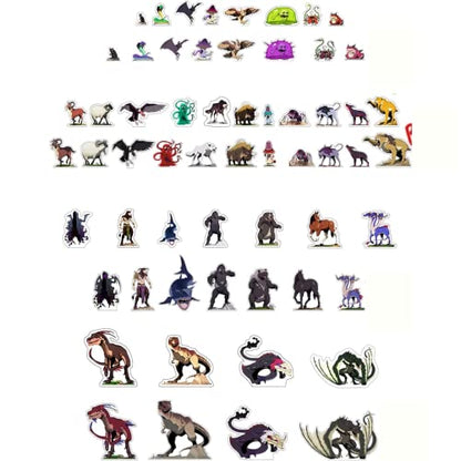 Hexers Beasts Monster and Animals DM Starter Set Flat 2D Miniatures for Tabletop Gaming Compatible with Dungeons and Dragons D&D DND Pathfinder RPG Play Mini Figures Figurines Minis for 5e Campaign