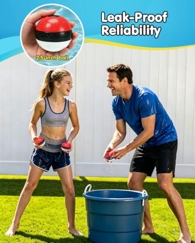 Reusable Water Balloons 12 Pcs, Refillable Self-Sealing Water Bombs, Quick Fill Silicone Water Balls for Kids, Non-Magnetic Splash Toys for Outdoor Summer Fun, Pool Beach Backyard Water Park Games - color: Red