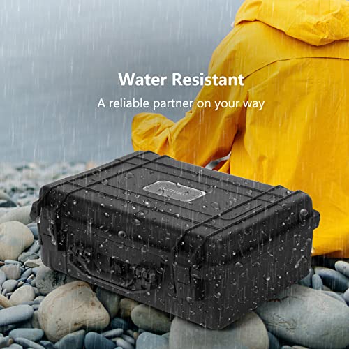 COSTWAY Waterproof Hard Case, 22-Inch Multi-Purpose Small Camera Dry Box with DIY Customizable Foam Insert, IP66 Rated Dustproof Shockproof, Portable Protective Case for Electronics, Drones, Black | DIY Customizable Foam Insert, IP66 Rated Dustproof Shock