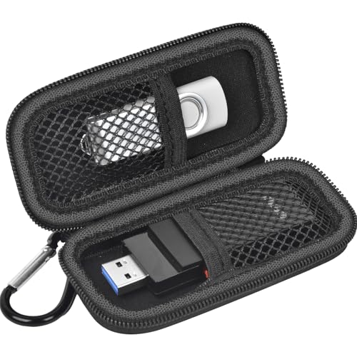 USB Flash Drive Case for SanDisk for Samsung, for SD/SDXC/SDHC Memory Cards | for Buffalo External 1.0TB Portable SSD, Mini Electronic Accessories Organizer, Office/Travel Use, Thumb Drive Bag Only - color: Black