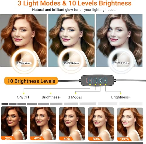 C920x Magnetic Webcam Light with Stand,10 Inch Ring Light with Adjustable Desktop Holder Compatible with Logitech C920s StreamCam C922x C930e C925e C615 Brio 501 301 101 Brio 4K C270 C310 webcams