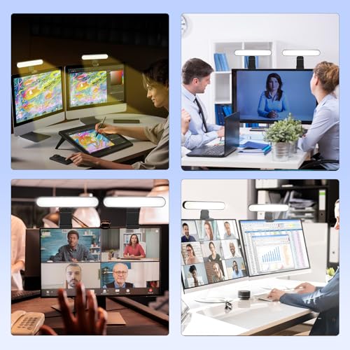 Takerers Video Conference Lighting, Webcam Light with Remote & Touch Control, 3 Color Temperature, 10 Level Brightness, Zoom Light for Computer, Video Calls, Live Streaming, Podcast, Studio (2-Pack) - size: 2-Pack