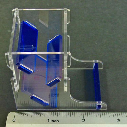 Mini Dice Tower | Fits 10mm & 12mm Dice | Rolls 10mm & 12mm mini dice — not 16mm+ | Collapsible flat-pack | Tool-free assembly | Catch tray | One kit - color: Translucent Blue & Clear