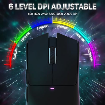 MAGIC-REFINER Attack Shark X11 59g Lightweight Wireless Gaming Mouse,RGB Magnetic Charging Dock,PixArt PAW3311,Tri-Mode-BT/2.4G Wireless/Wired Mouse,22000 DPI,5 Programmable Buttons for Pc/Mac(Black) - color: black