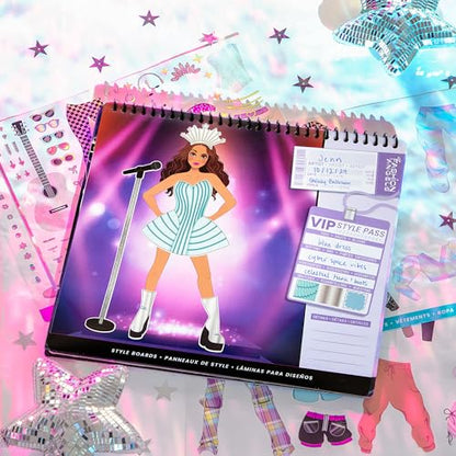 Fashion Angels Live! in Concert Sticker Stylist Fashion Set | Includes Concert Venue Style Boards, Popstar Silhouettes & 600+ Stickers, Ideal Gift for Kids - style: Pop Star