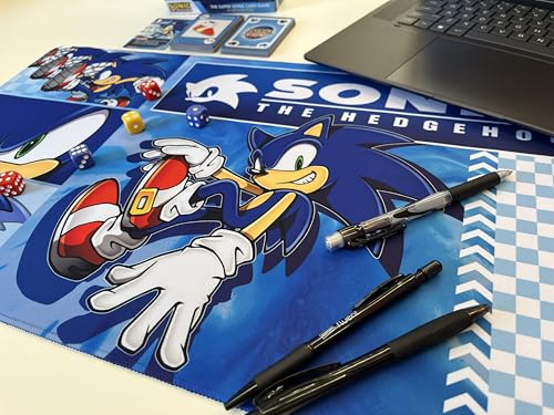 KESS: Sonic: Playmat - Modern Sonic - 23.75 x 13.5 Neoprene, Non-Slip, Tabletop Accessory, Comfort & Protection, Card-Board-Dice-RPG Games, Mouse Pad - style: Modern Sonic