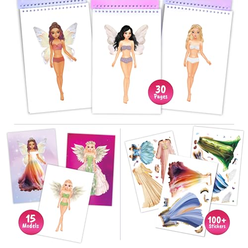 Sticker Dress Up Angels and Fairies Activity Book for Girls | Features guided fashion paper doll scenes; perfect for creative kids ages 5 and up who love imaginative play. - color: Sticker Dress Up Angels and Fairies