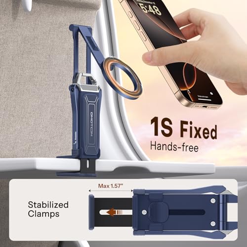 OMOTON 360°Rotating Adjustable Aluminum for MagSafe Tripod Mount, Navy Blue | Magnetic Phone Tripod for iPhone 17/16/15 Pro Max Air, Foldable Cell Phone Stand Fits Vlog, Gym Travel Essentials Accessories - color: 3-Navy Blue