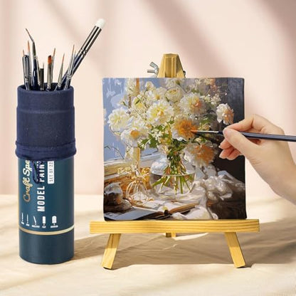 22pc Miniature Paint Brushes & Brush Case, Model Paint Brushes & Drybrush | Paintbrushes For Acrylic Paint, Brush Case, Miniature Brushes, Dry Brush Set, Paint By Numbers Brushes, Model Paintbrush Set