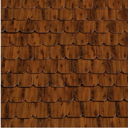 Miniature Roof Shingle Strips for 1:12 Scale Dollhouse Roofing | Set of 25 Strips, REDUCIO! - color: Warm Brown Wood