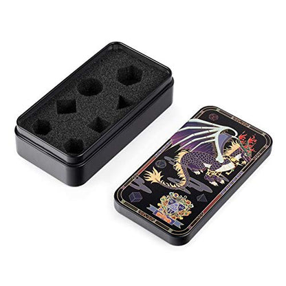 DNDND Metal Case With Foam for Dungeons and Dragons D&D Dice Storage - color: black 14mm