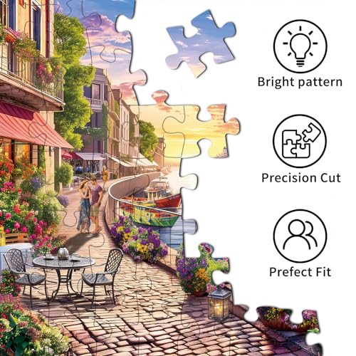 Jigsaw Puzzles for Adults 1000 Pieces, Interlock Perfectly No Dust, Impossible Difficult Hard Fun 1000 Piece Jigsaw Puzzles for Adults-1:1 Poster-Streets Scene - color: Streets Scene