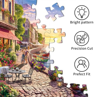 Jigsaw Puzzles for Adults 1000 Pieces, Interlock Perfectly No Dust, Impossible Difficult Hard Fun 1000 Piece Jigsaw Puzzles for Adults-1:1 Poster-Streets Scene - color: Streets Scene