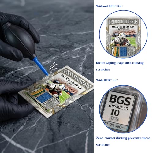 DEDC Card Grading Kit Mailer Set Submission with 25 Semi Rigid Holders 200 Card Sleeves Air Blower Bubble Wrap Gloves Cleaning Cloth for Collectible Card Shipping and Protection (1-Set- BGS) - size: 1-set- BGS