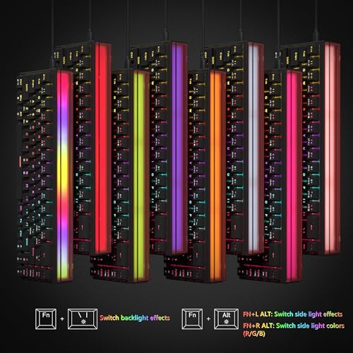 Womier 60% Keyboard Gaming with Light Box, Wired Mechanical Keyboard | with MCA Keycaps, OEM Profile, Programable,64 Keys Hot Swap RGB Cream Custom Key board for PC Computer WIN/MAC,WK68 PRO-Black - color: WK68-Black
