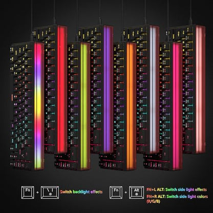 Womier 60% Keyboard Gaming with Light Box, Wired Mechanical Keyboard | with MCA Keycaps, OEM Profile, Programable,64 Keys Hot Swap RGB Cream Custom Key board for PC Computer WIN/MAC,WK68 PRO-Black - color: WK68-Black