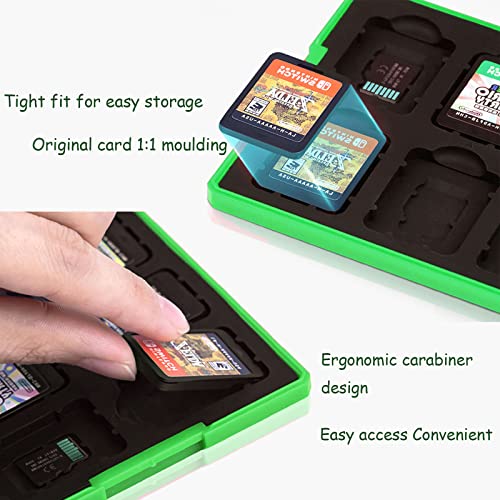 doepeBAE Game Card Case for Nintendo Switch,Portable Game Card Holder,Hard Shell Storage Case,Large Capacity Switch Card Organizer with 12 Card Slots (M Green)