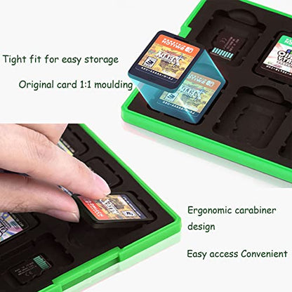 doepeBAE Game Card Case for Nintendo Switch,Portable Game Card Holder,Hard Shell Storage Case,Large Capacity Switch Card Organizer with 12 Card Slots (M Green)