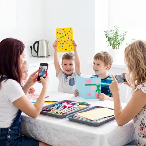 Maitys 15 Pack Plastic Art Trays 12 x 16 Inch Activity Crafts Trays Sensory Tray DIY Projects, Painting, Beads, Jewelry Office Home Organizer Arts and Crafts Supplies(Gray) - color: Gray