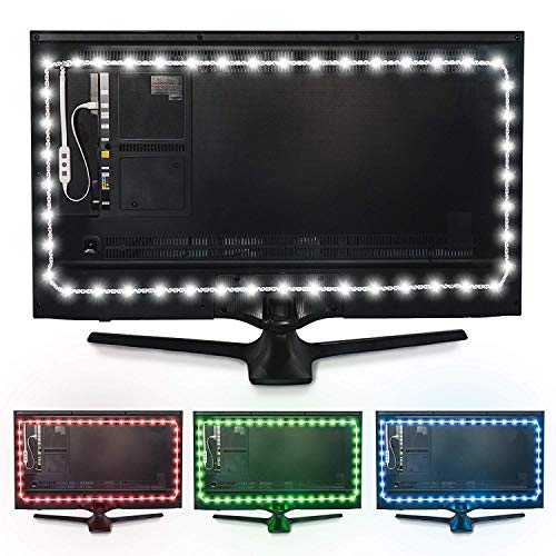 Luminoodle Color Bias Lighting, USB TV and Monitor Backlight LED Strip Lights Kit with Dimmer, Remote - 6.6 ft for 24" to 60" TV - Medium - size: Pro: Medium (24-29 in TV)