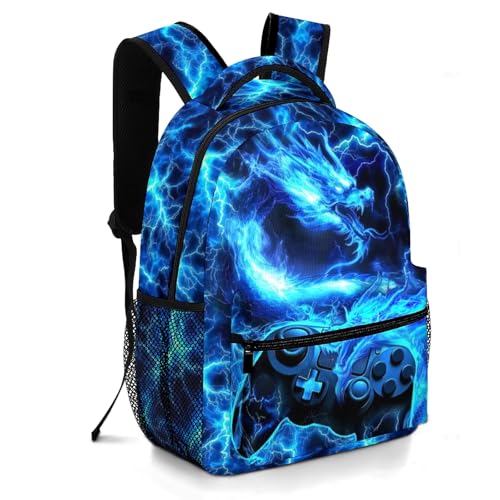 Kids Backpack Boys Game School Backpack for Boys Ages 6-18 Kids Backpack for Children Teens Elementary Middle School Students Bookbag Lightweight Adjustable Back Pack - color: Dragon Game