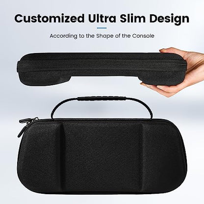 OPTOSLON Compact ROG Ally Carrying Case Compitable with ASUS ROG Ally X/ROG Ally Gaming Handheld and accessories, Hard Case for Travel and Storage[Black]