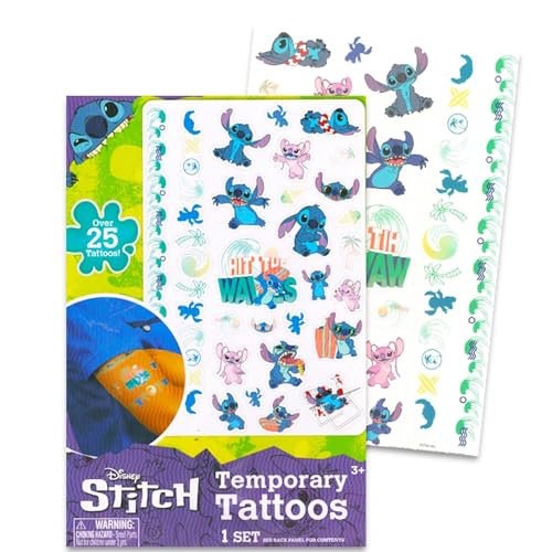 Stitch Wooden Jigsaw Puzzle 5 Pack - Stitch and Angel Wood Puzzles Bundle with Holding Tray, Tattoos, Activity Book, More | Disney Toys for Kids