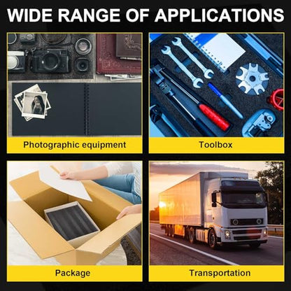 Treela 4 Pcs Customizable Polyethylene Foam Sheets 16x12x1.5" Black Thick Cuttable Foam Padding Inserts for Cases, Polyethylene Block Sheets for Packing Toolbox Storage and Craft Pad - size: 16x12x1.5''
