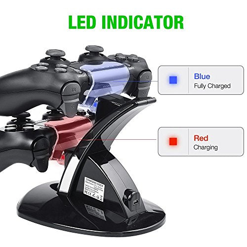 Controller Charger Dock Station for PS4, Controller Charger for PlayStation 4 - Fast Charging Station for 2 Controllers, Replacement Charging Dock for PS4 / Slim/Pro Console