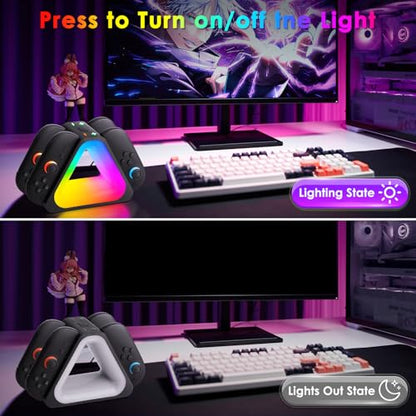 Switch 2 Controller Charging Dock RGB Light for 4 Joy-Cons | Ergonomic magnetic station offers fast USB-C charging with vivid RGB lighting effects
