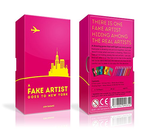 Oink Games A Fake Artist Goes to New York | Japanese Social Deduction Party Game for Families & Adults, Creative Bluffing, Hidden Roles, Group Gameplay, 5-10 Players