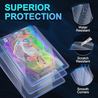 400 Card Sleeves, Clear Hard Sleeves for Cards, 3"X4" Card Protectors, Baseball Card Sleeves, Hard Plastic Card Holder for Trading Sports Football Game Cards (200 Hard Sleeves+200 Penny Sleeves) - size: 200 Hard+200 Soft Sleeves