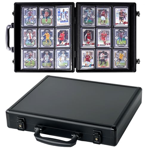 Azamou Toploader Binder for Trading Cards, Hard Cases, Holds 216 Toploaders, 9 Pocket Sleeves for 3" x 4" Cards (Black 216-Toploaders) - color: Black 216-Toploaders