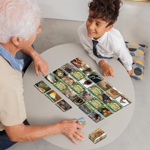 gisgfim 100 PCS Memory Matching Game Wild Animals Concentration Memory Card Matching Games - style: Wild Animals