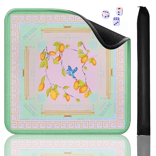 Jongyance Green American Learning Mahjong Mat (33”x33”), Anti-Slip, Mahjong Mat for Table, Mah-jongg Game Mat - color: Light Green