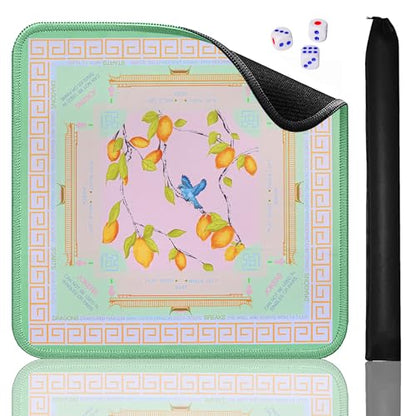 Jongyance Green American Learning Mahjong Mat (33”x33”), Anti-Slip, Mahjong Mat for Table, Mah-jongg Game Mat - color: Light Green