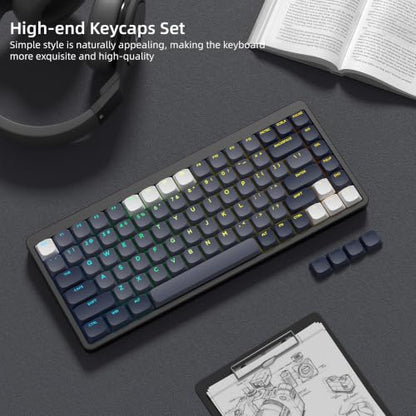 Womier Low Profile Keycaps - PBT Shine Through Keycaps | Mechanical Keyboard Caps, Custom Key caps Full Size for 60 65 75 100 Percent Cherry MX Switches Mechanical Keyboard, Gray - color: Dark Grey