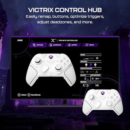 Turtle Beach Victrix Pro BFG Reloaded Wireless Gaming Controller for Xbox | Xbox Series X|S, Xbox One, PC, Modular, Fightpad Module, Hall-Effect Sticks, Triggers, 4 Remappable Buttons, Esports, White - color: White